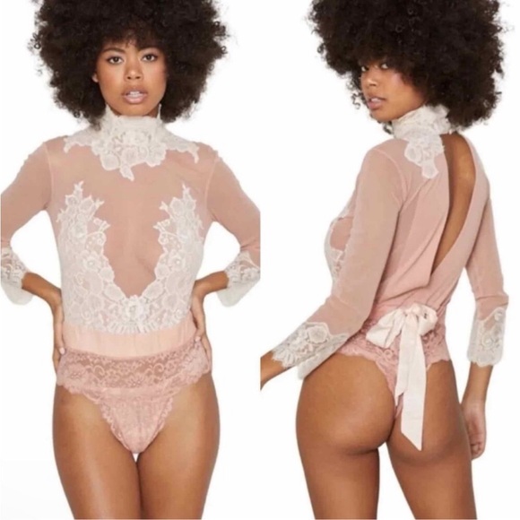 We Are HaH Take HaH Bow Reversible Bodysuit in copper rose - Picture 3 of 5